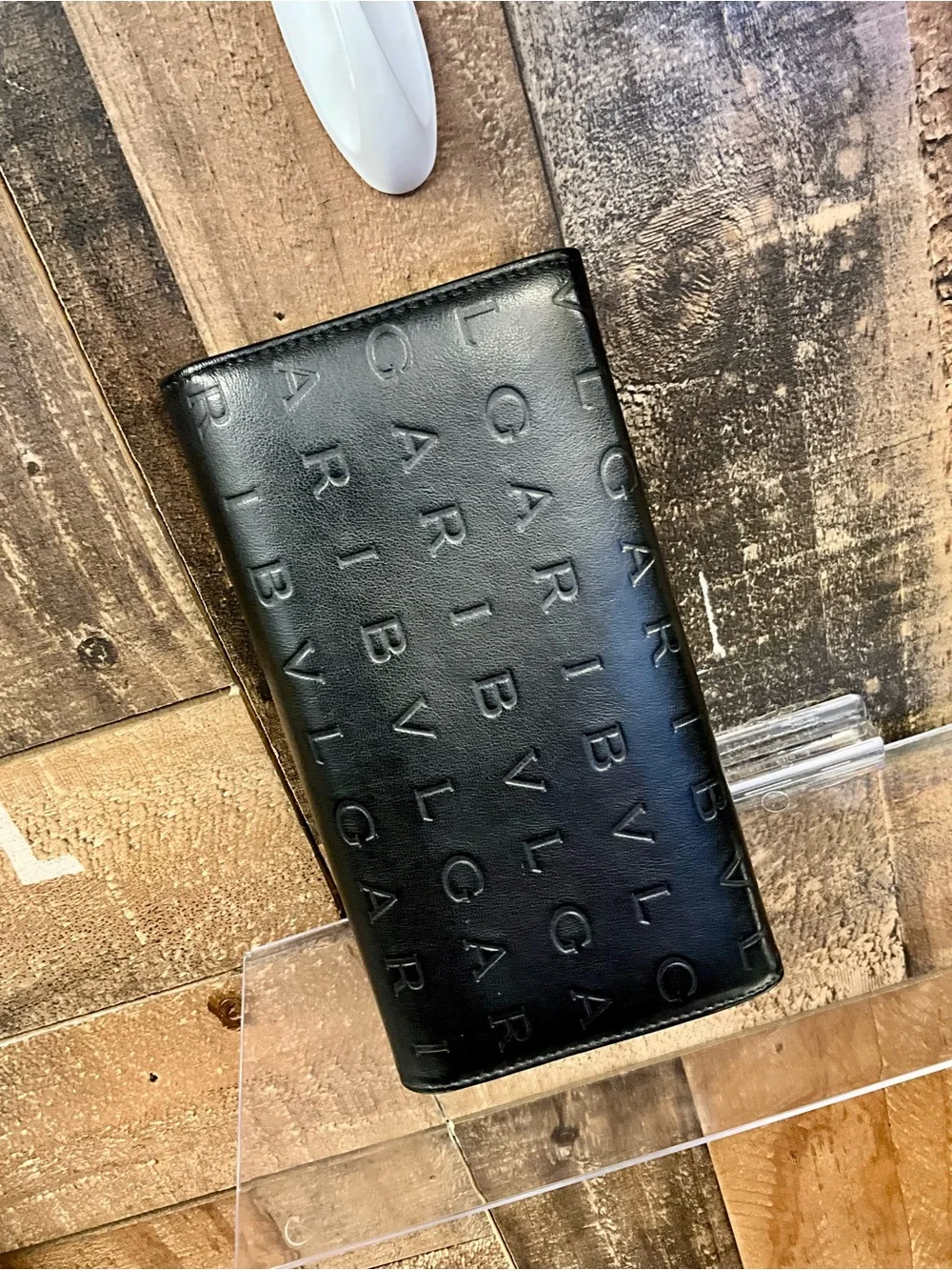 Bulgari Embossed Logo Black Leather Women’s Wallet
